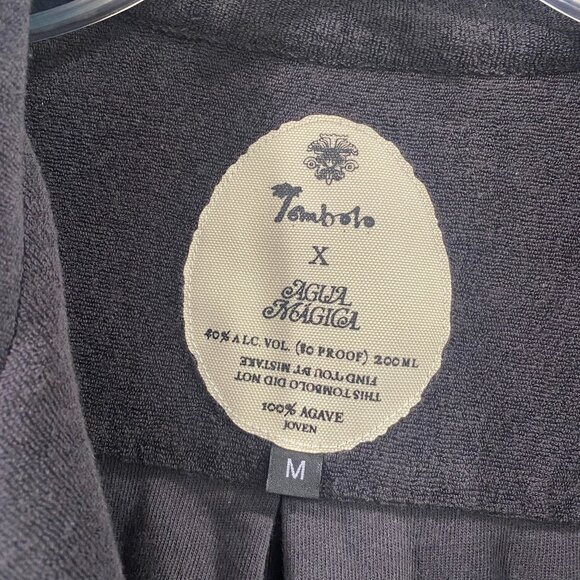 Tombolo 'Agua Mágica' Cabaña Shirt grey terry cloth w/ivory stitching, men's M - Picture 10 of 10